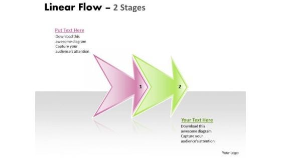 Business Diagram Linear Flow 2 Stages Style