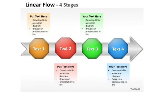 Business Diagram Linear Flow 4 Stage Business Cycle Diagram