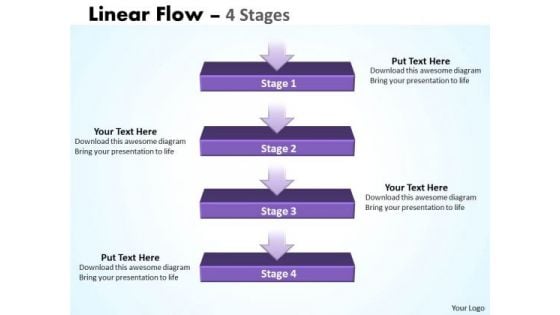 Business Diagram Linear Flow 4 Stages Diagram Strategy Diagram