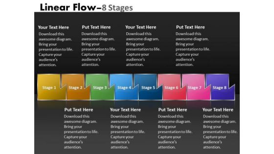 Business Diagram Linear Flow 8 Stages Sales Diagram