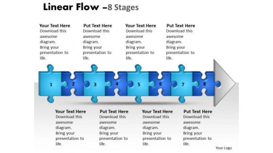 Business Diagram Linear Flow 8 Stages Style Sales Diagram