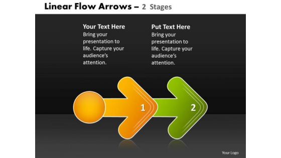 Business Diagram Linear Flow Arrow 2 Stages