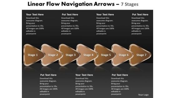 Business Diagram Linear Flow Navigation Arrow 7 Stages Sales Diagram