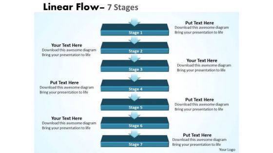 Business Diagram Linear Flow With 7 Stages Strategy Diagram