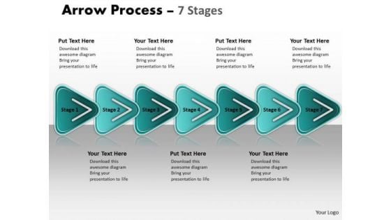 Business Diagram Linear Process 7 Stages Sales Diagram