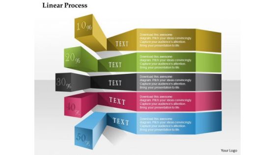 Business Diagram Linear Process Colorful Percentage Presentation Template