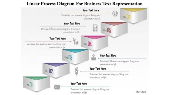 Business Diagram Linear Process Diagram For Business Text Representation Presentation Template