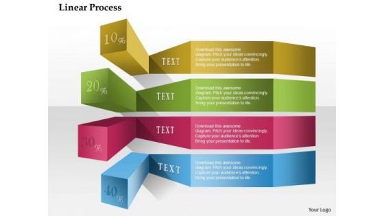 Business Diagram Linear Process Text Percentage Presentation Template