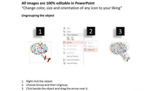 Business Diagram Loudspeaker With Icons Dialogue Box Presentation Template