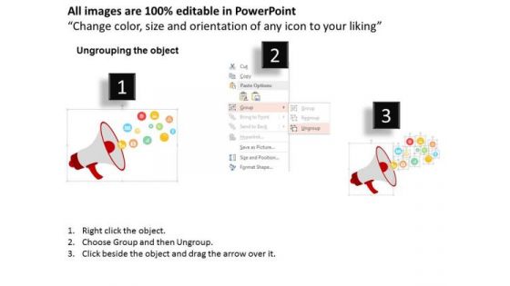 Business Diagram Loudspeaker With Icons For Communication Presentation Template