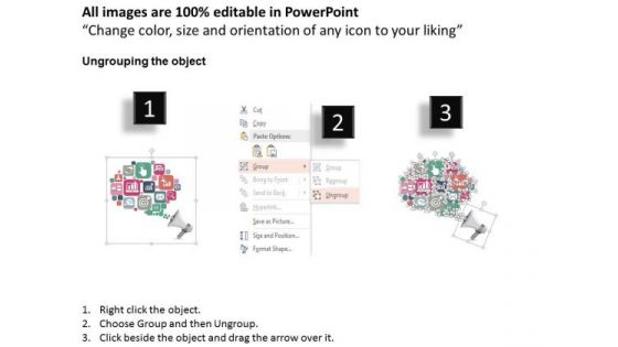 Business Diagram Loudspeaker With Web Icons Dialogue Box Presentation Template