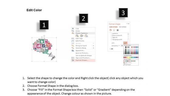 Business Diagram Loudspeaker With Web Icons Dialogue Box Presentation Template