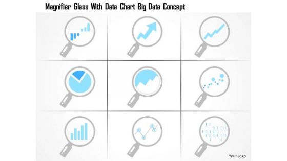 Business Diagram Magnifier Glass With Data Chart Big Data Concept Ppt Slide