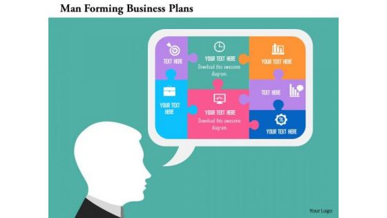 Business Diagram Man Forming Business Plans Presentation Template