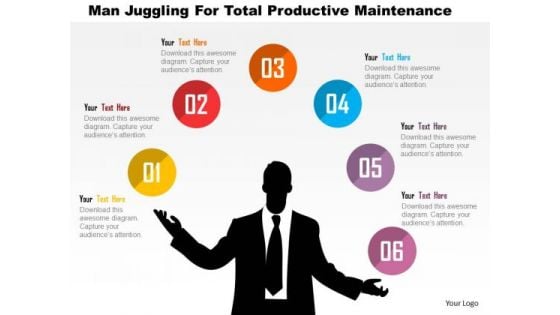 Business Diagram Man Juggling For Total Productive Maintenance Presentation Template