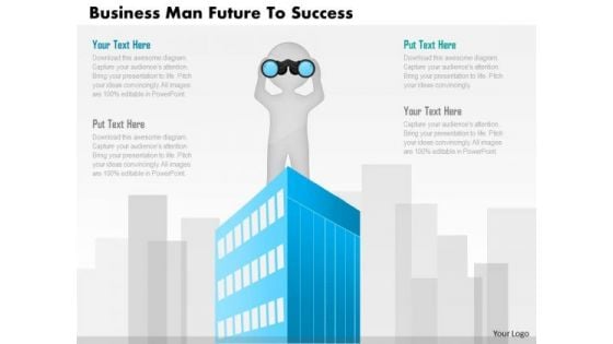 Business Diagram Man With Future Vision And Success Presentation Template