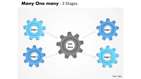 Business Diagram Many One Many 2 Stages 5 Business Cycle Diagram