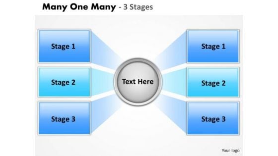 Business Diagram Many One Many 3 Stages Consulting Diagram