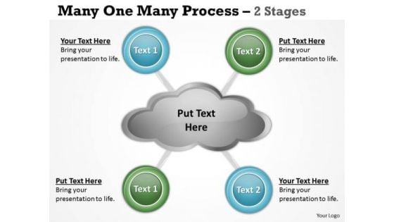 Business Diagram Many One Many Process 2 Stages Sales Diagram