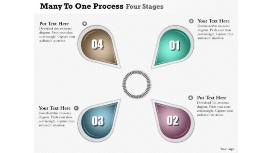 Business Diagram Many To One Process Four Stages Presentation Template