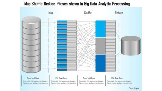 Business Diagram Map Shuffle Reduce Phases Shown In Big Data Analytic Processing Ppt Slide