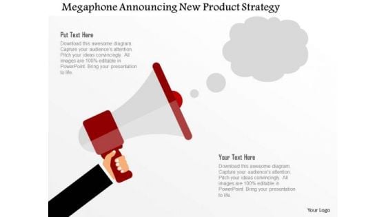 Business Diagram Megaphone Announcing New Product Strategy Presentation Template