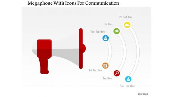 Business Diagram Megaphone With Icons For Communication Presentation Template