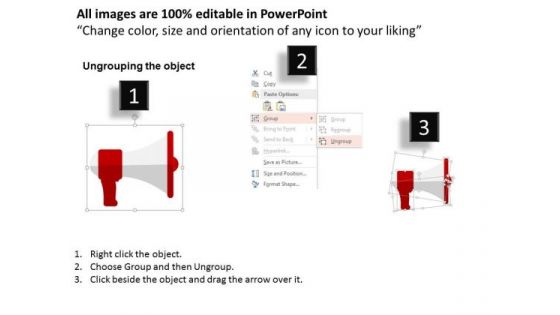 Business Diagram Megaphone With Icons For Communication Presentation Template