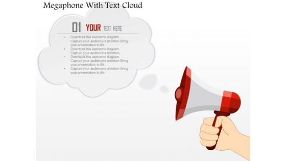 Business Diagram Megaphone With Text Cloud Presentation Template