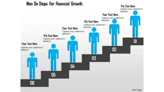 Business Diagram Men On Steps For Financial Growth Presentation Template