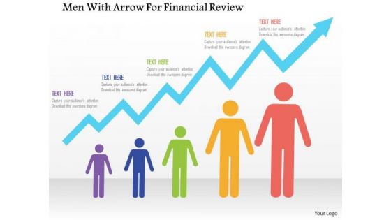 Business Diagram Men With Arrow For Financial Review Presentation Template