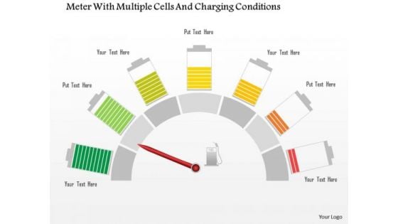 Business Diagram Meter With Multiple Cells And Charging Conditions Presentation Template