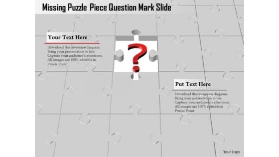 Business Diagram Missing Puzzle Piece Question Mark Slide Presentation Template