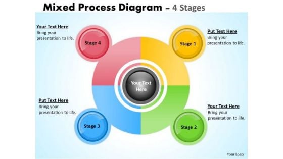 Business Diagram Mixed Process Diagram With 4 Stages Strategy Diagram