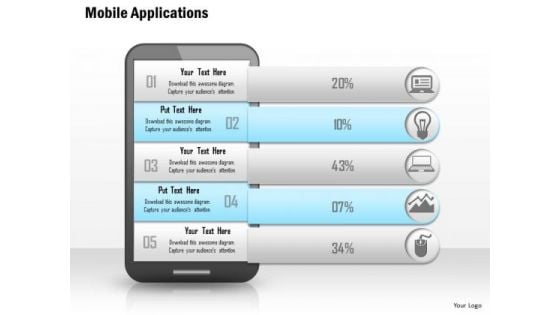 Business Diagram Mobile Applications Vector Illustration Concept Presentation Template