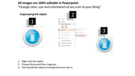 Business Diagram Mobile Icons Showing Battery Status Charging Ppt Slide