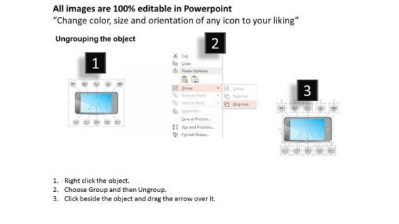 Business Diagram Mobile Screen With Multiple Icons For Global Communication Ppt Template