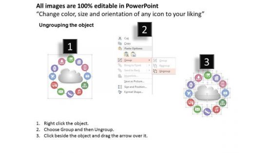 Business Diagram Model Of Cloud Computing With Icons Presentation Slide Template