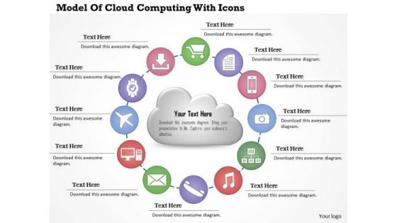 Business Diagram Model Of Cloud Computing With Icons Presentation Template