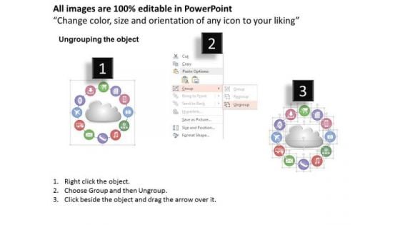 Business Diagram Model Of Cloud Computing With Icons Presentation Template