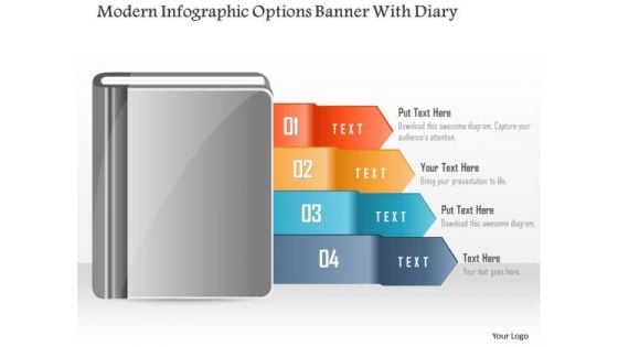 Business Diagram Modern Infographic Options Banner With Diary PowerPoint Template