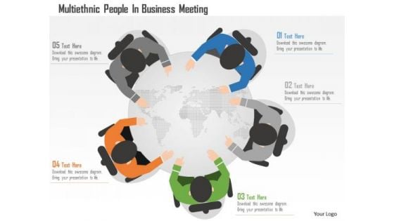 Business Diagram Multiethnic People In Business Meeting Presentation Template