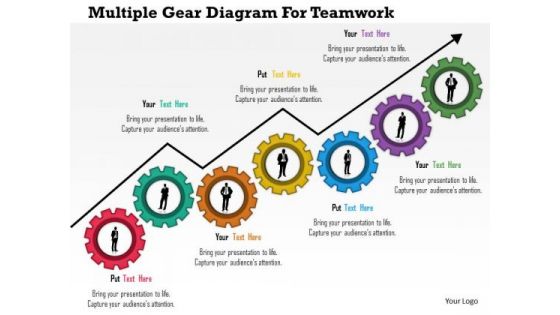 Business Diagram Multiple Gear Diagram For Teamwork Presentation Template