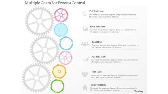 Business Diagram Multiple Gears For Process Control PowerPoint Template