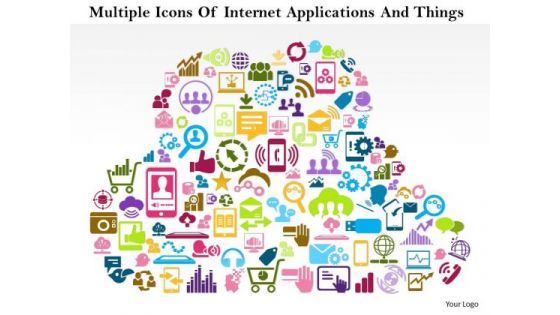 Business Diagram Multiple Icons Of Internet Applications And Things Presentation Template