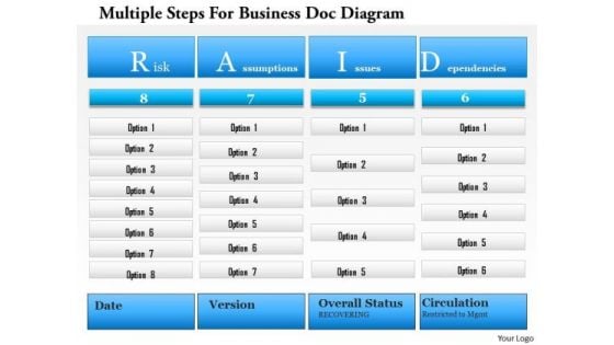 Business Diagram Multiple Steps For Business Doc Diagram Presentation Template