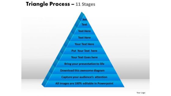 Business Diagram Multistaged Triangular Process Design Sales Diagram