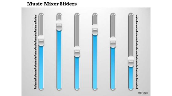 Business Diagram Music Sliders For Data Flow Technology And Control Presentation Template