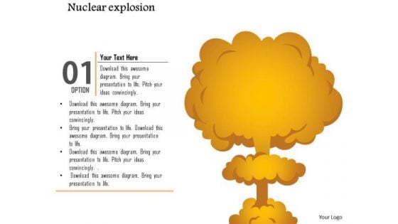 Business Diagram Nuclear Explosion Cloud Diagram Mushroom Cloud Presentation Template