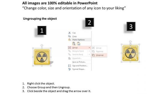 Business Diagram Nuclear Icons Showing Warning Waste Alarm Toxic Presentation Template